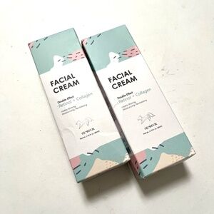 Lot 2pc Korean Glamfox Facial Cream Double Effect Retinol Collagen Moisturizer